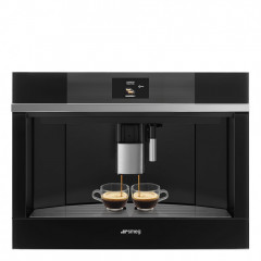 Кофемашина SMEG CMS4104N встраиваемая, цвет черное стекло