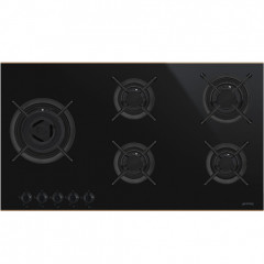 Варочная панель SMEG PV695LCNR газовая, цвет черный