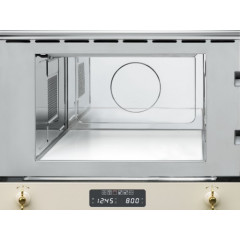 Микроволновая печь SMEG MP822PO, цвет кремовый (фурнитура латунная)