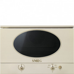Микроволновая печь SMEG MP822PO, цвет кремовый (фурнитура латунная)